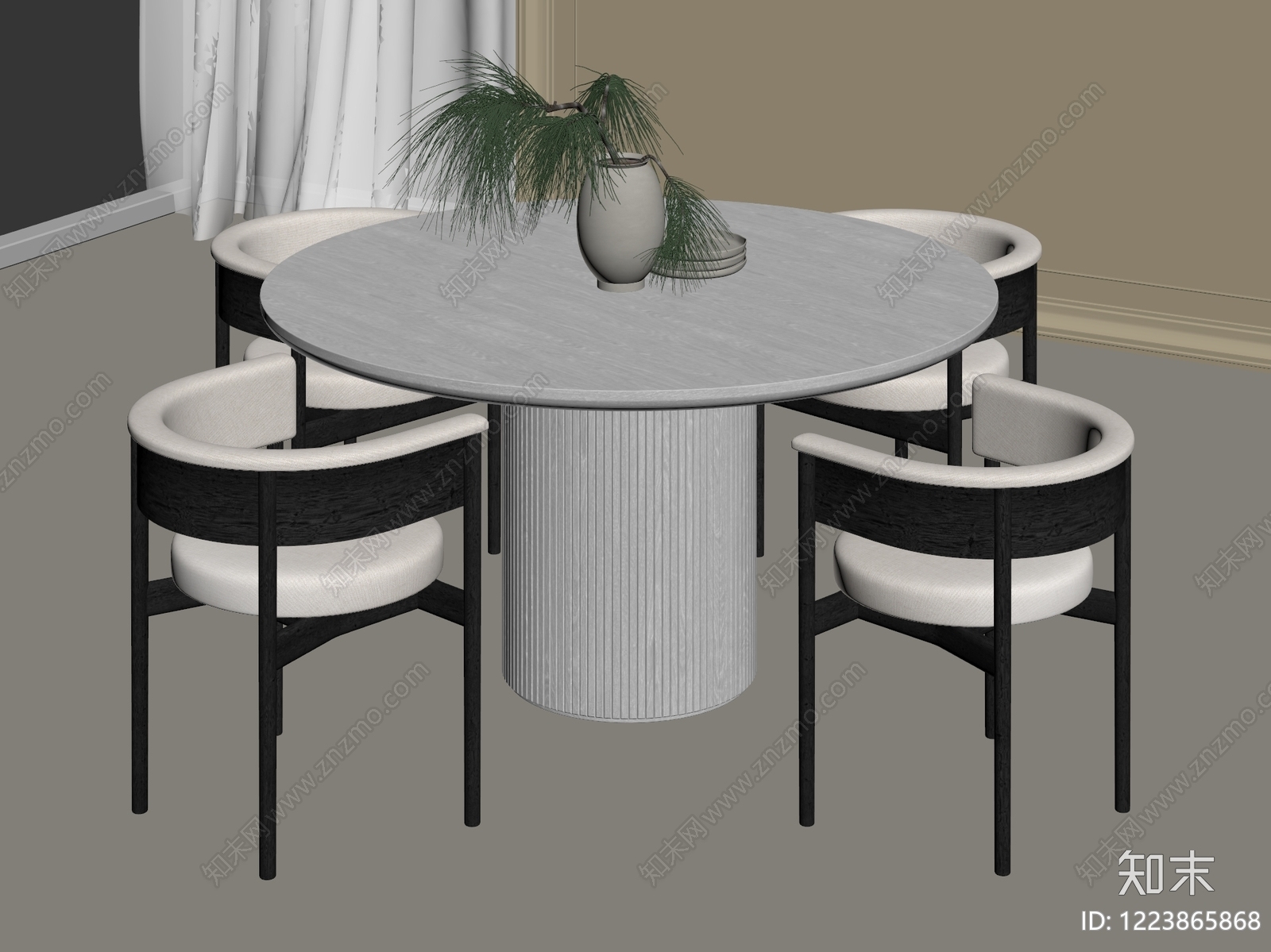 意式极简餐桌椅3D模型下载【ID:1223865868】