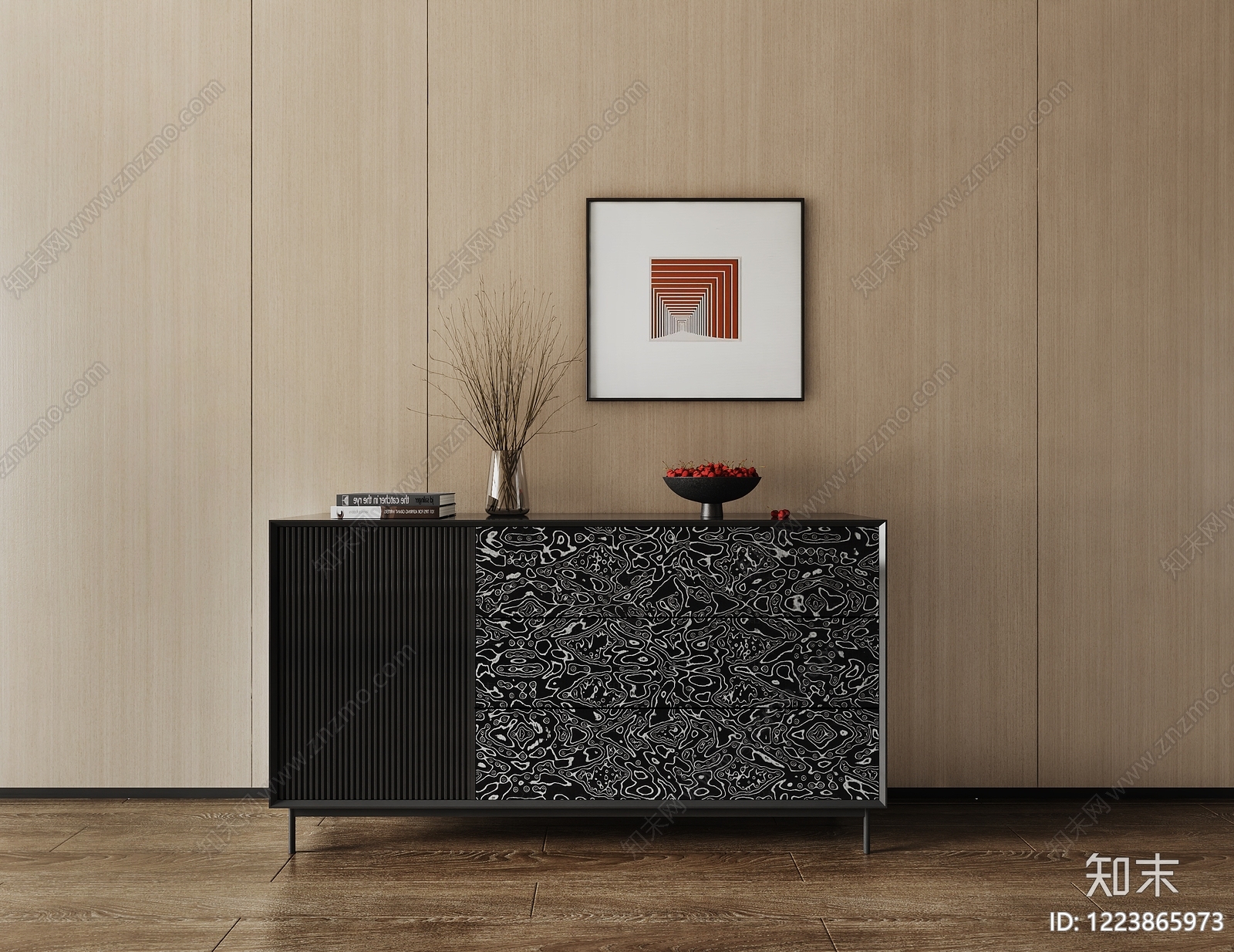 现代简约餐边柜3D模型下载【ID:1223865973】