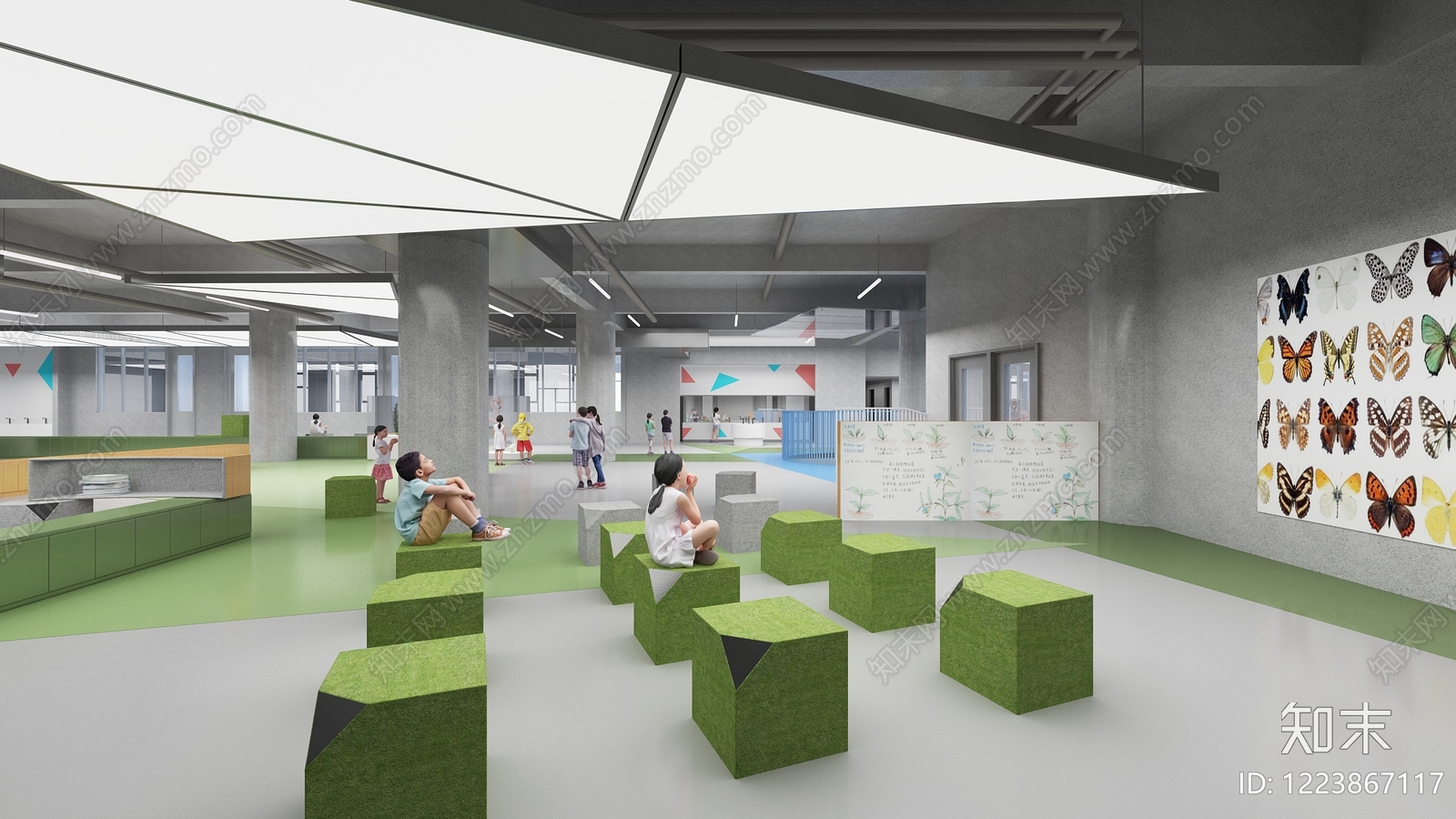 现代简约幼儿园3D模型下载【ID:1223867117】