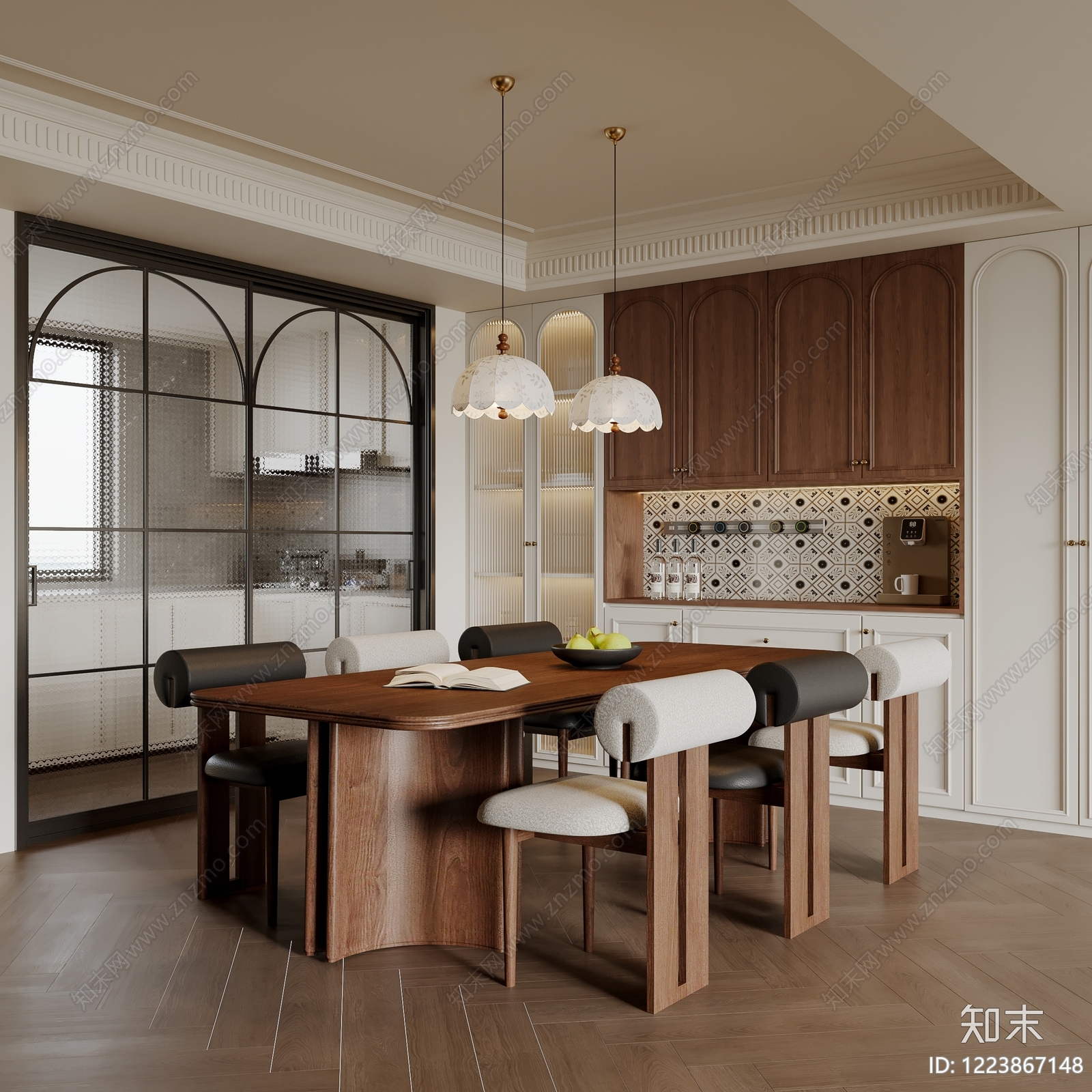 中古风家居餐厅SU模型下载【ID:1223867148】