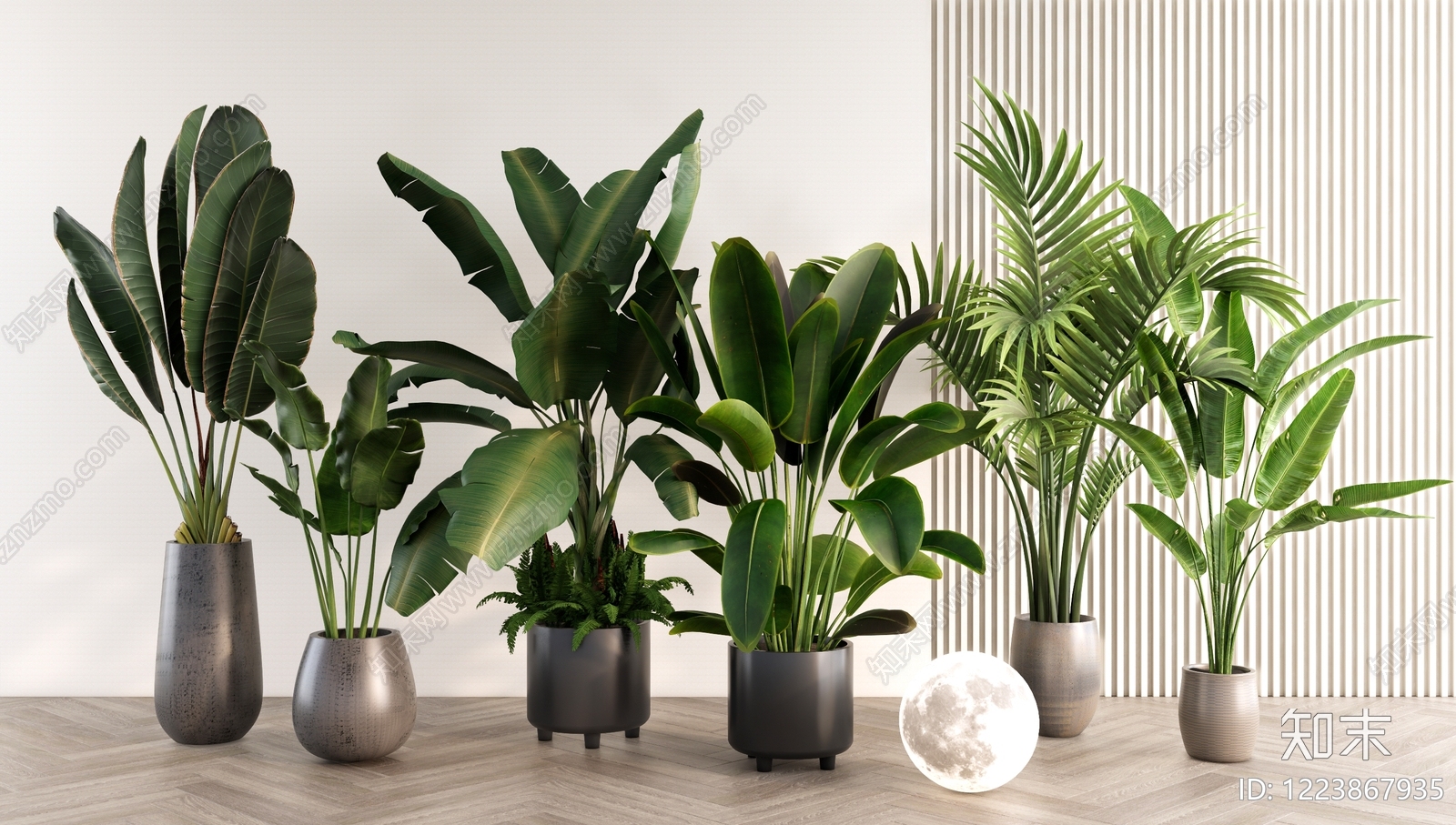现代简约盆栽SU模型下载【ID:1223867935】