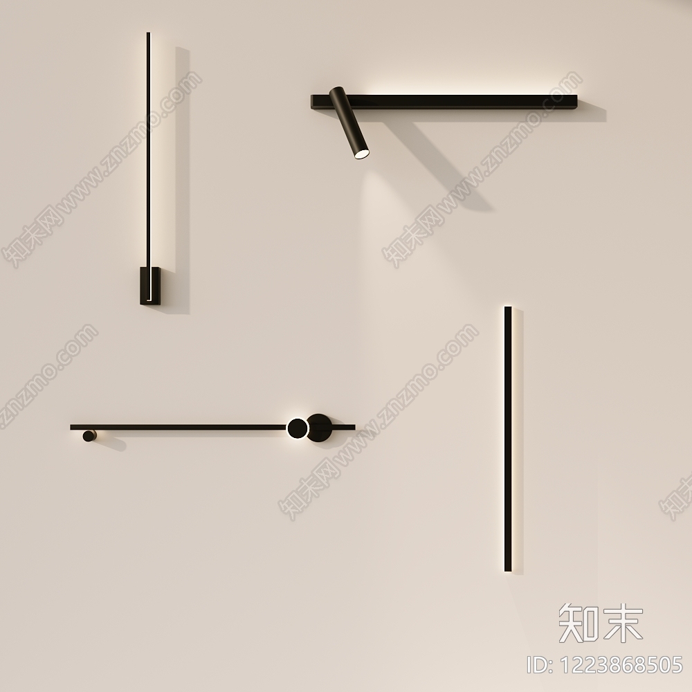 极简灯具组合SU模型下载【ID:1223868505】