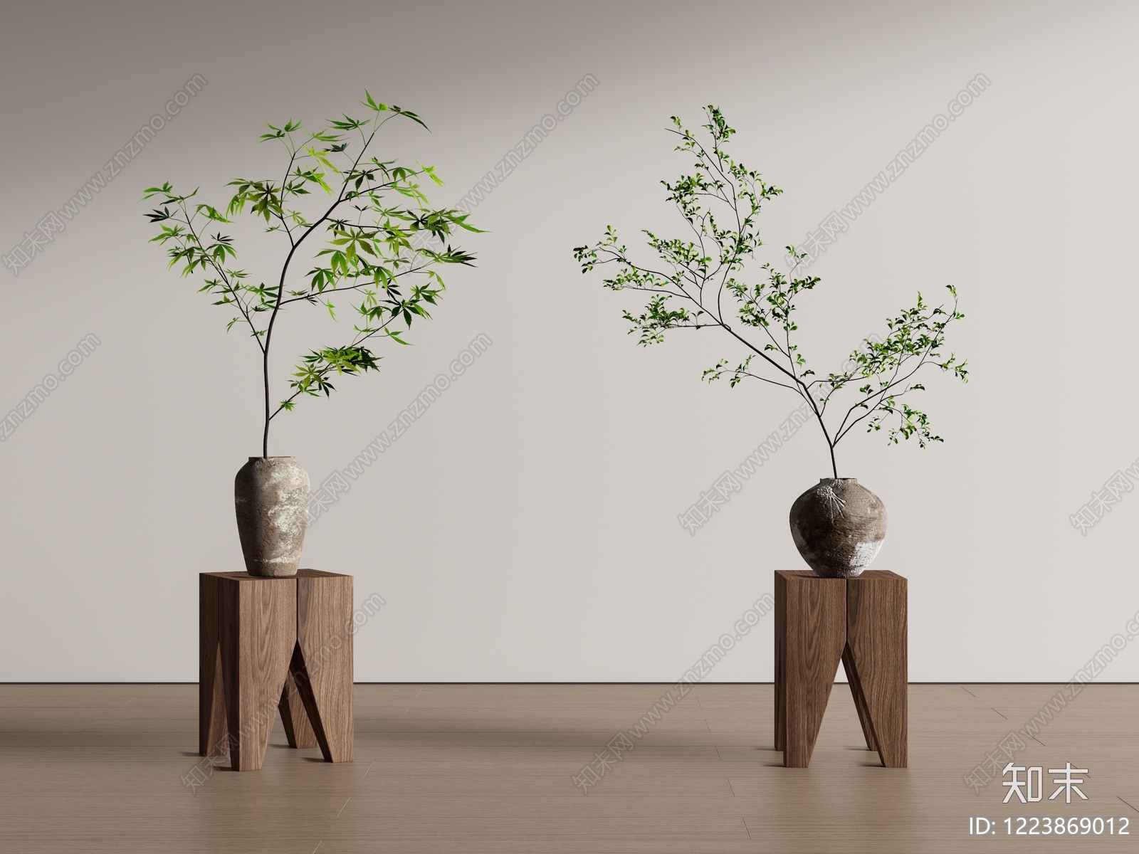 侘寂绿植摆件SU模型下载【ID:1223869012】