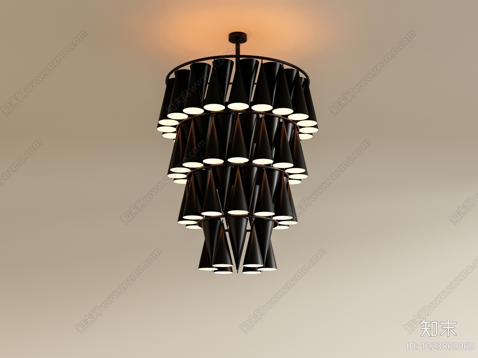 极简艺术吊灯3D模型下载【ID:1223869065】