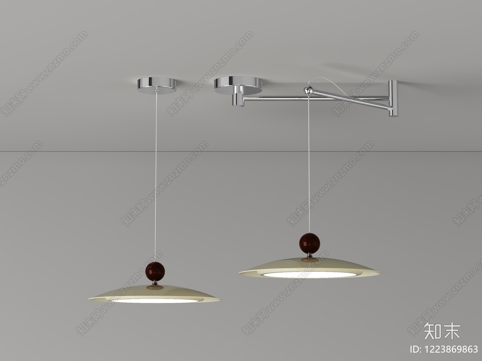 极简床头吊灯3D模型下载【ID:1223869863】