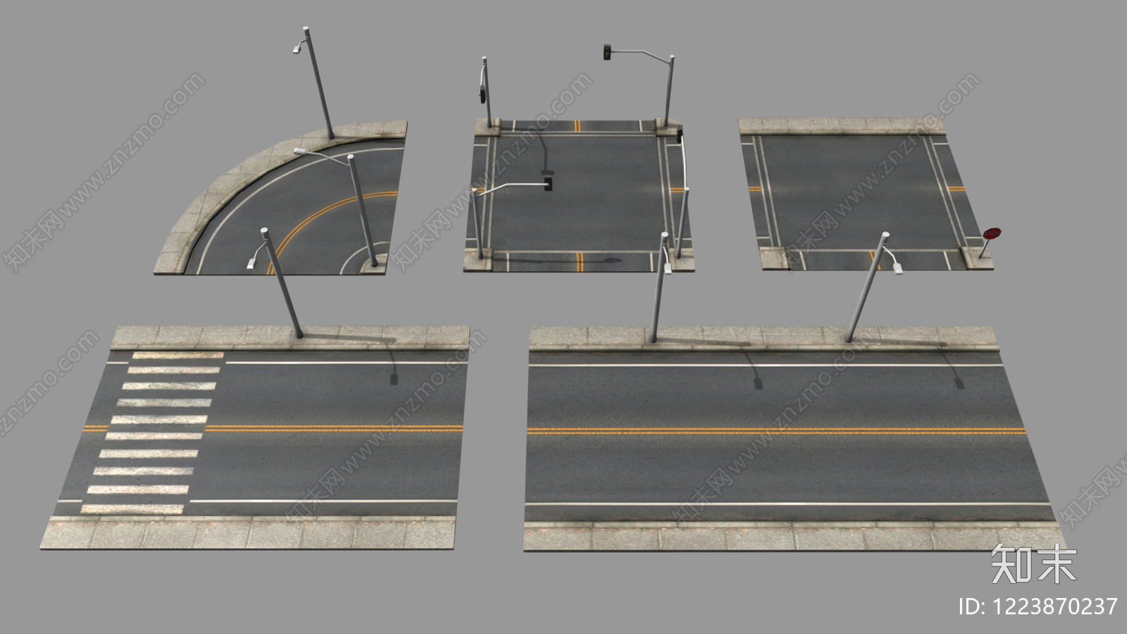 现代主义车行道路3D模型下载【ID:1223870237】