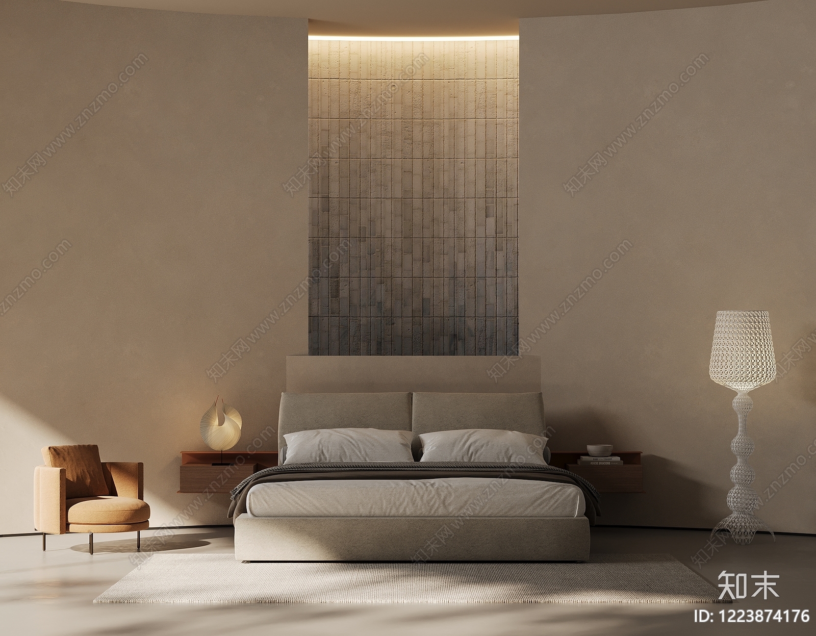 极简家居卧室3D模型下载【ID:1223874176】