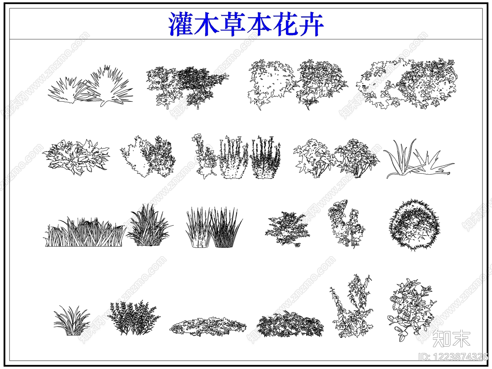 灌木种植CAD图纸