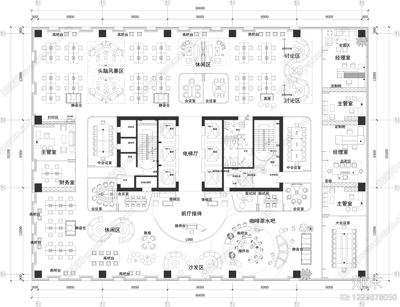 整体办公空间CAD图纸