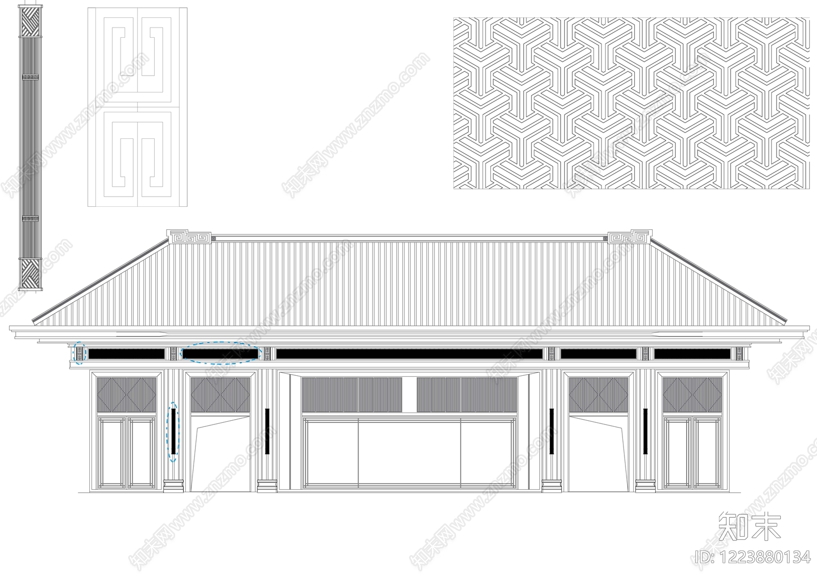 新中式售楼处建筑CAD图纸