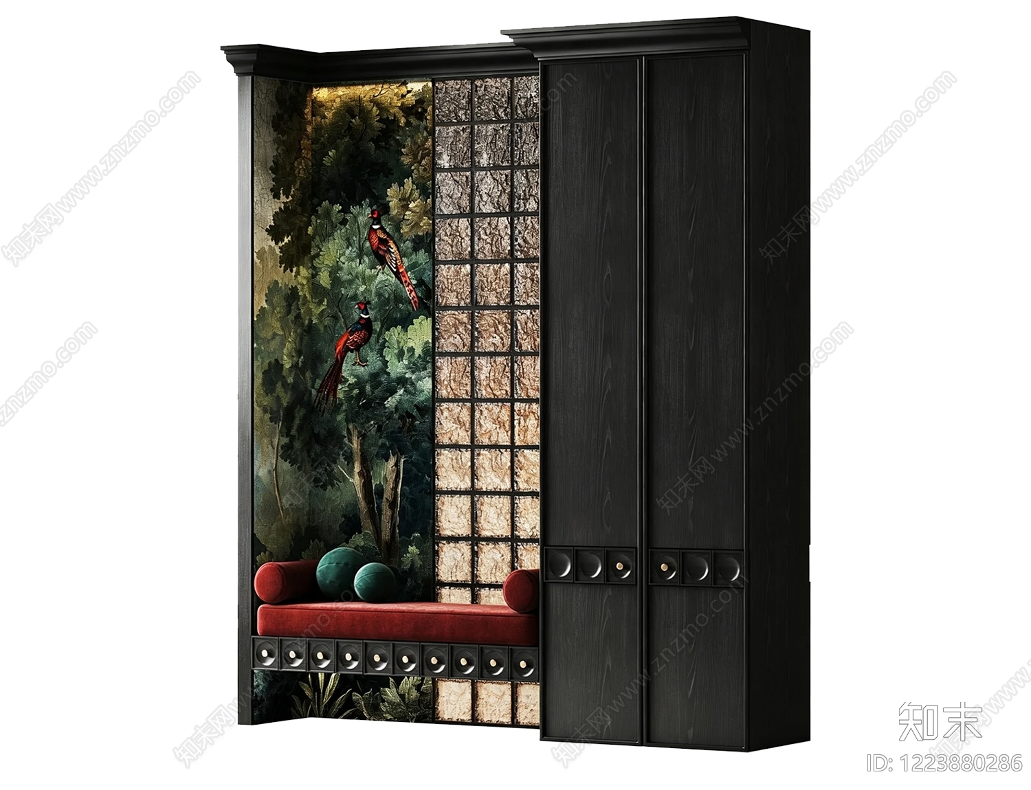 中古风鞋柜3D模型下载【ID:1223880286】