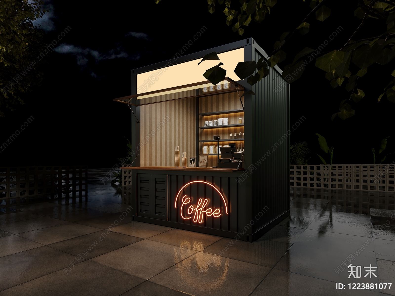 复古工业风咖啡厅3D模型下载【ID:1223881077】
