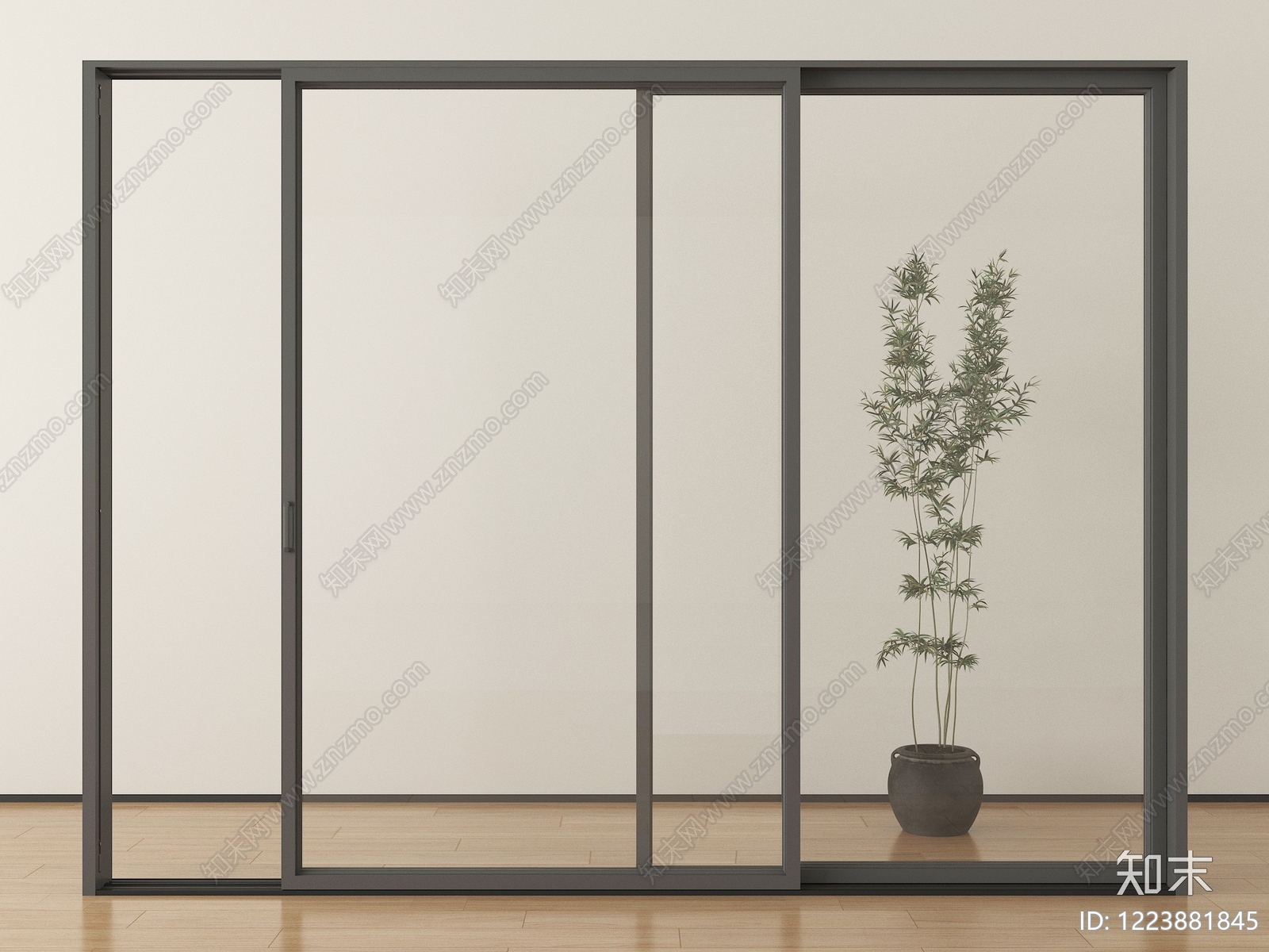 极简推拉门SU模型下载【ID:1223881845】