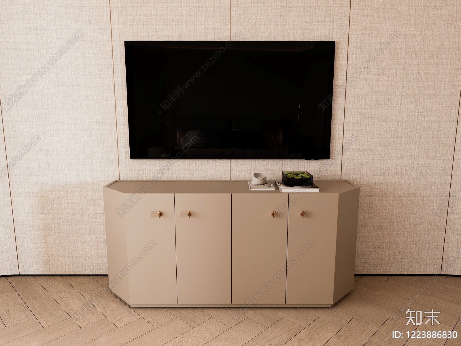 奶油风储物柜SU模型下载【ID:1223886830】