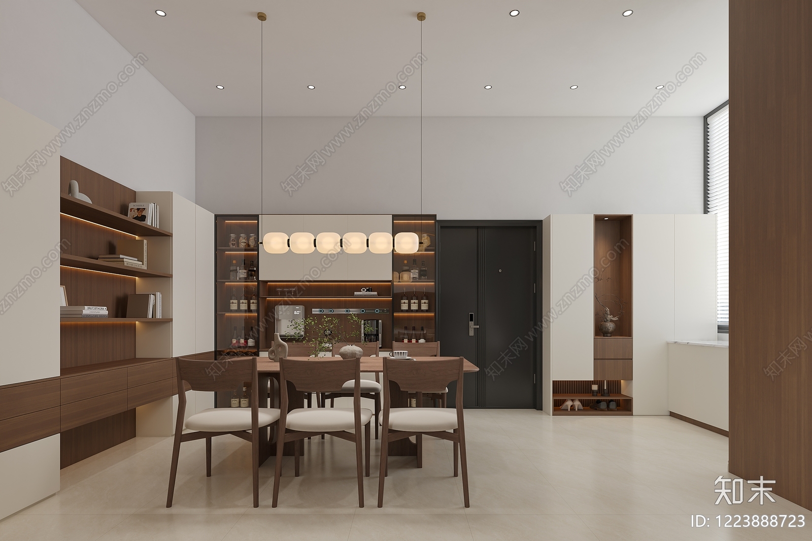 现代简约挑空客厅3D模型下载【ID:1223888723】