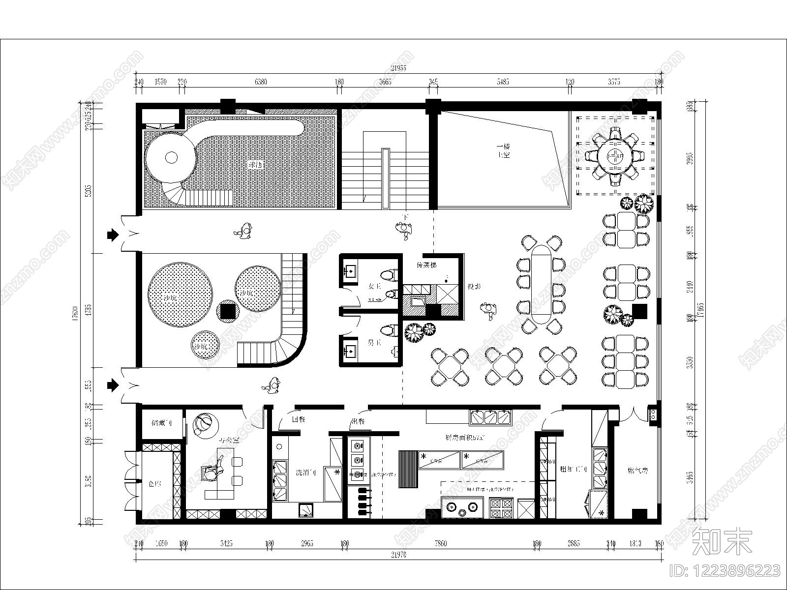 其他餐饮空间cad施工图下载【ID:1223896223】