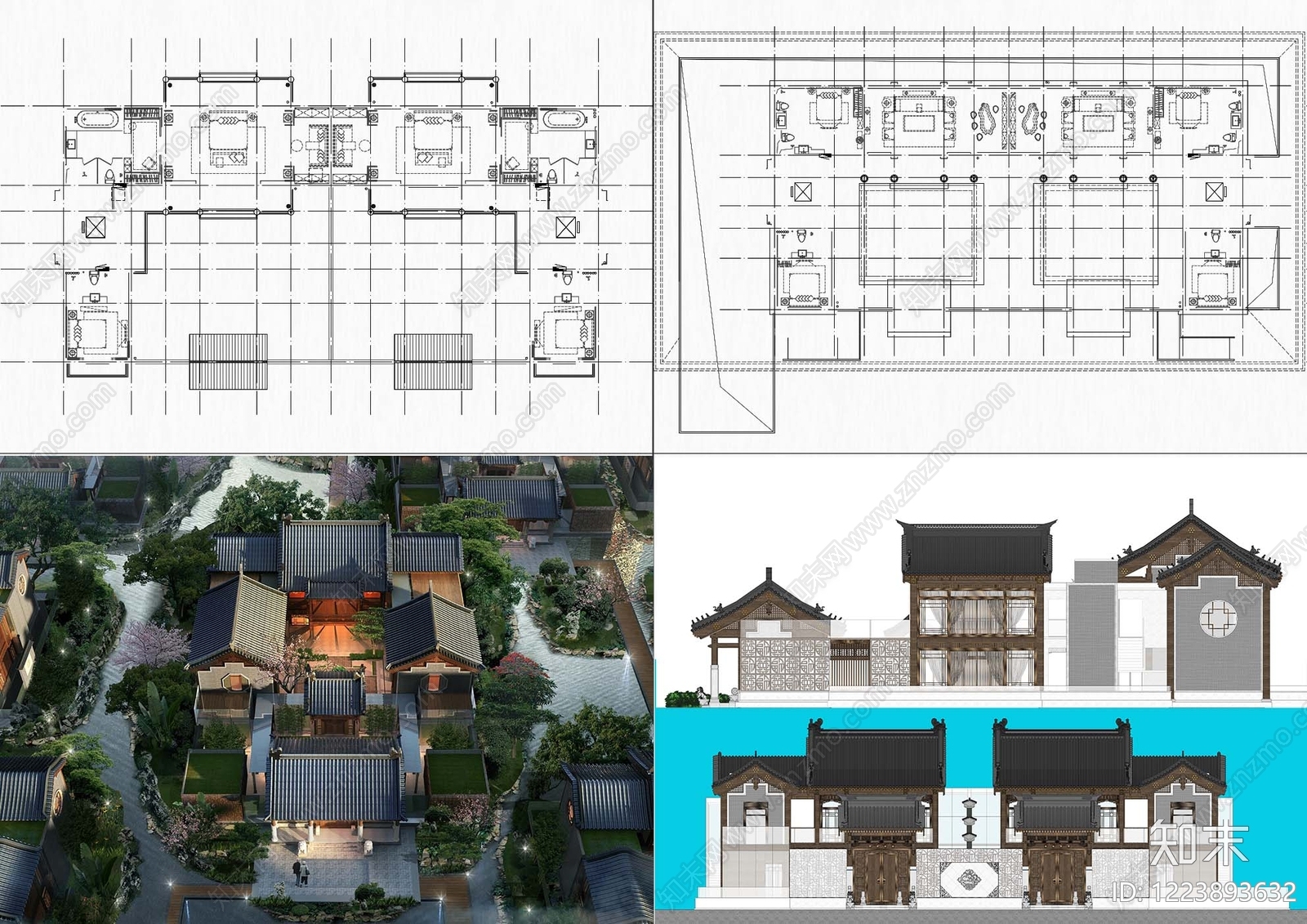 四合院cad施工图下载【ID:1223893632】