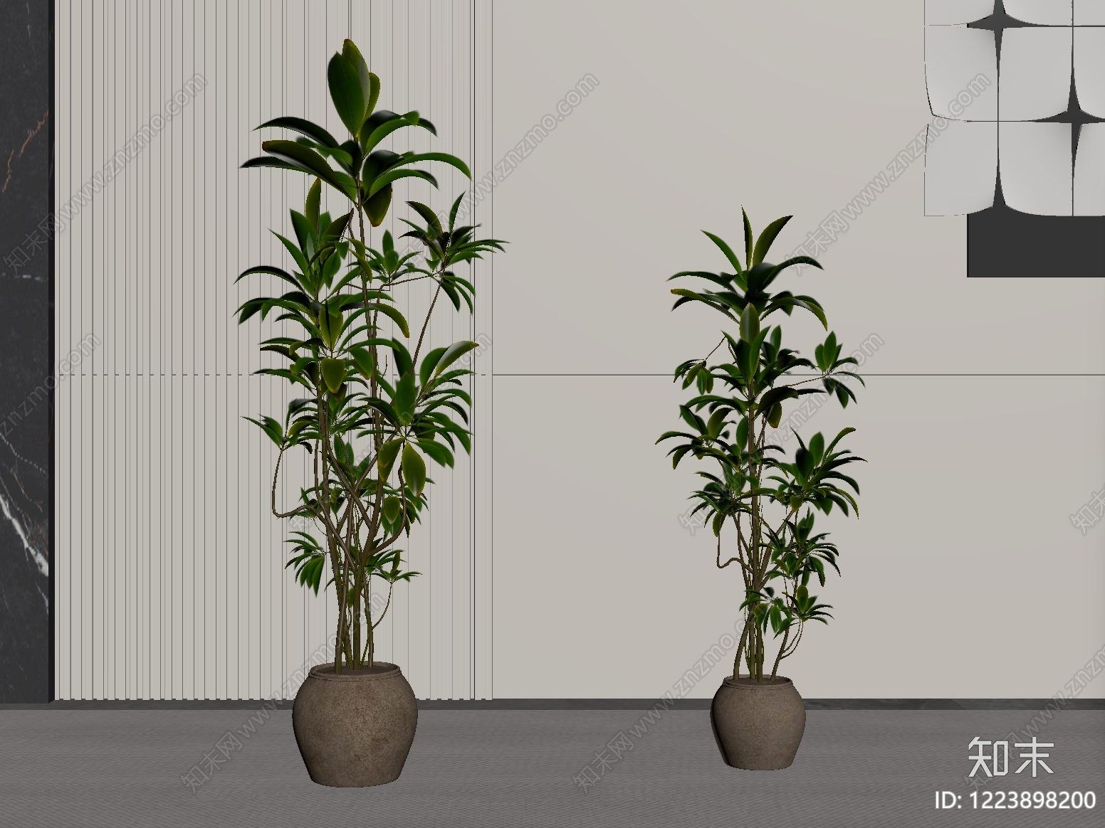 极简盆栽SU模型下载【ID:1223898200】