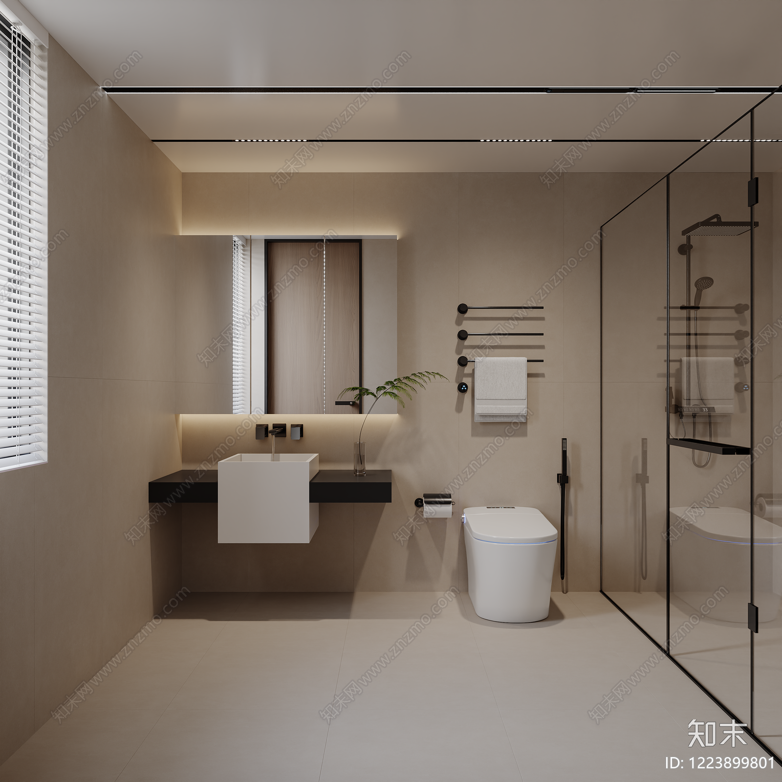 意式极简卫生间3D模型下载【ID:1223899801】