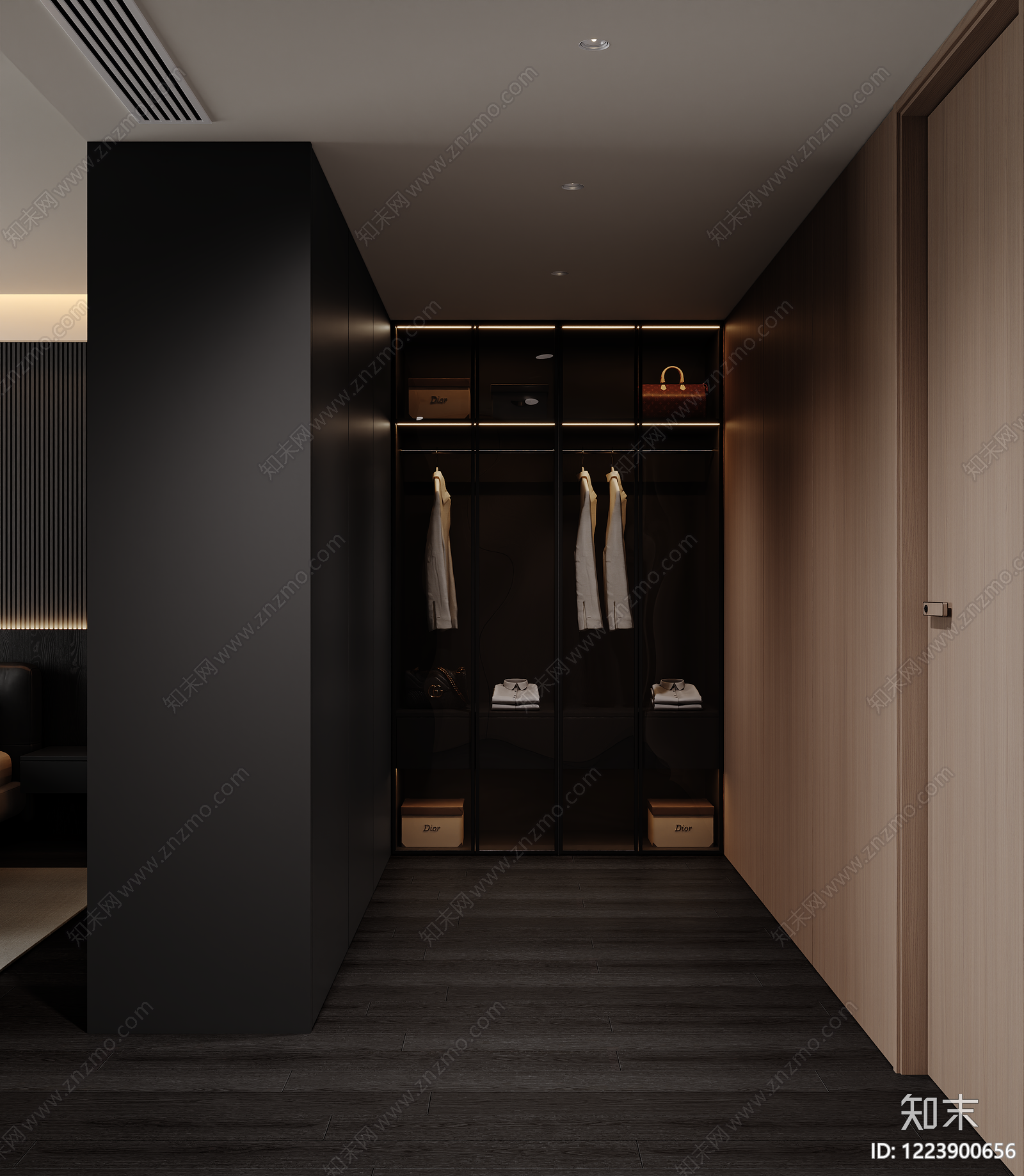意式极简主卧3D模型下载【ID:1223900656】