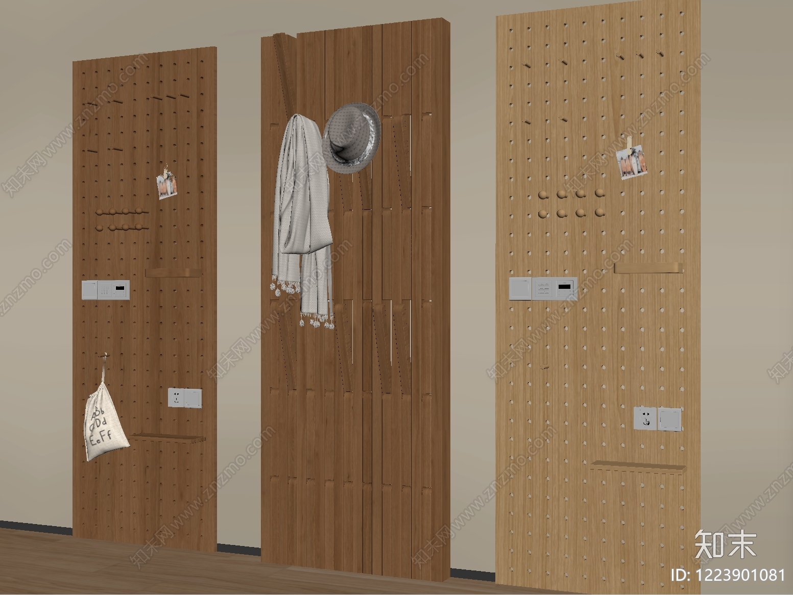 原木风晾衣架SU模型下载【ID:1223901081】