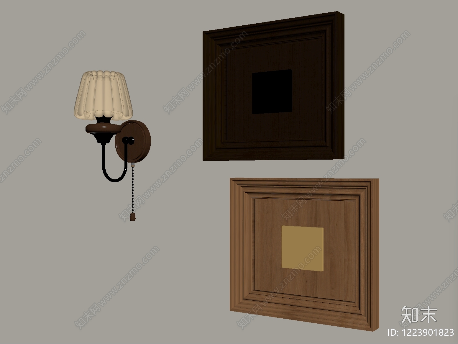 中古风挂画SU模型下载【ID:1223901823】