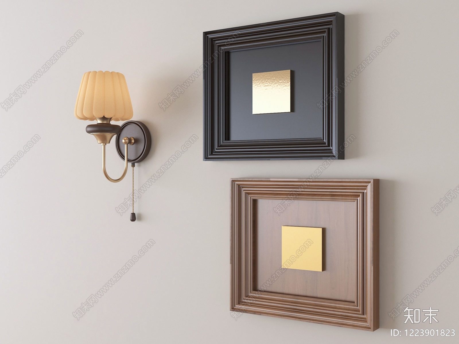 中古风挂画SU模型下载【ID:1223901823】
