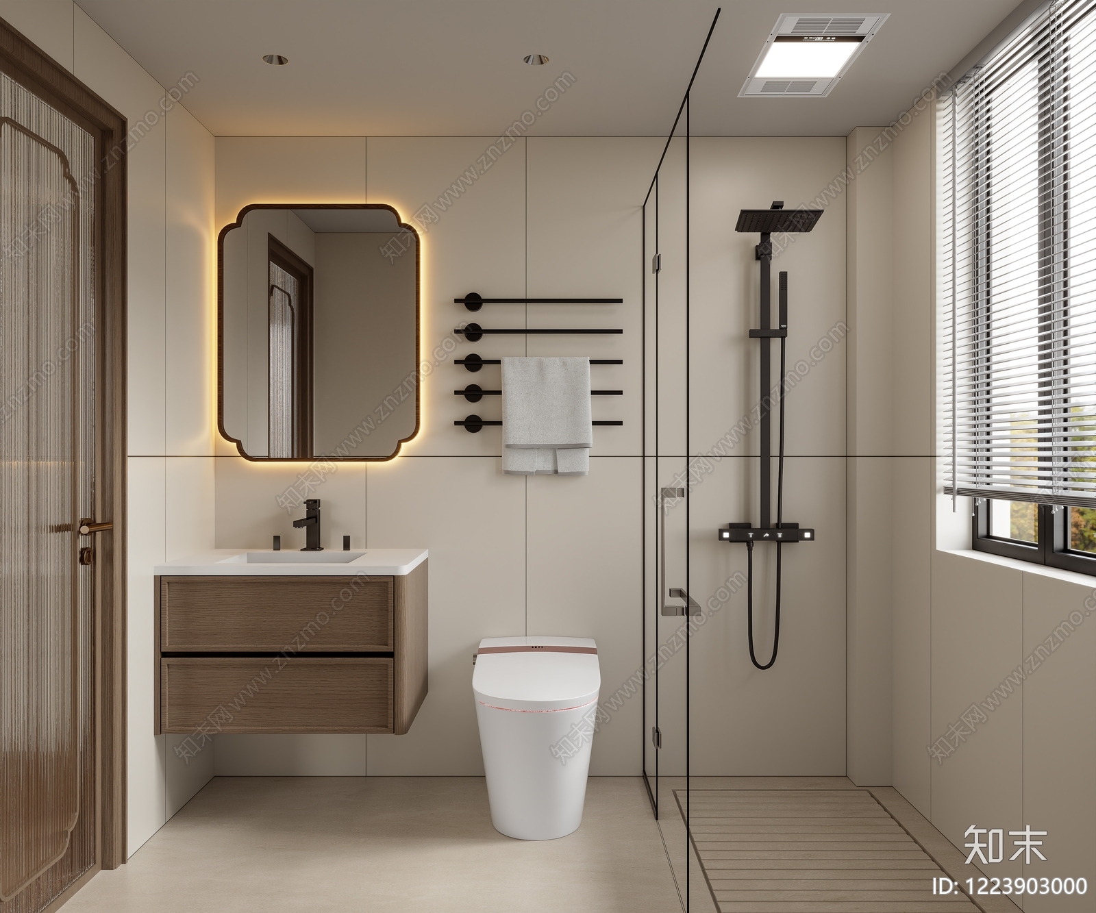 新中式家居客厅3D模型下载【ID:1223903000】