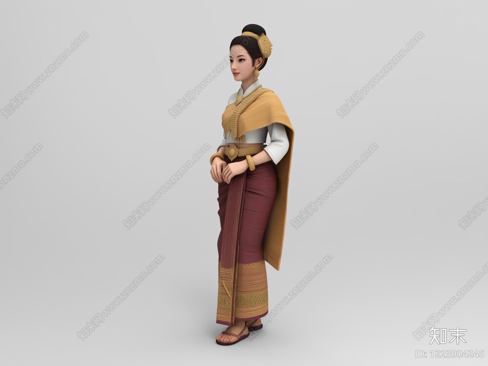 中式雕塑摆件SU模型下载【ID:1223904246】