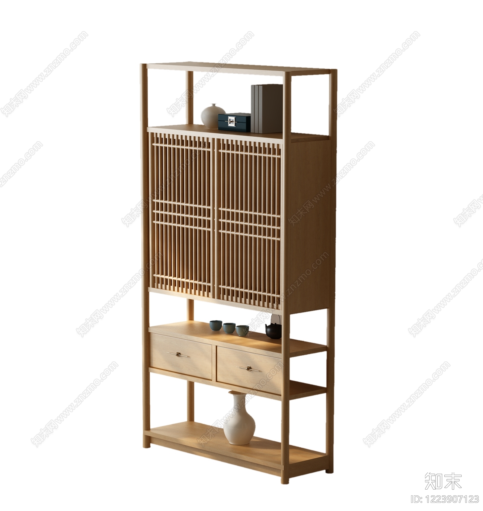 新中式博古架3D模型下载【ID:1223907123】