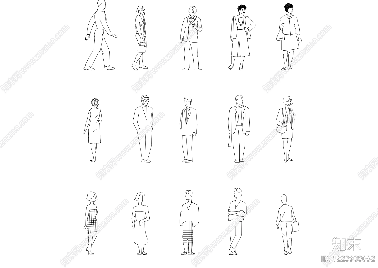 人物cad施工图下载【ID:1223908032】