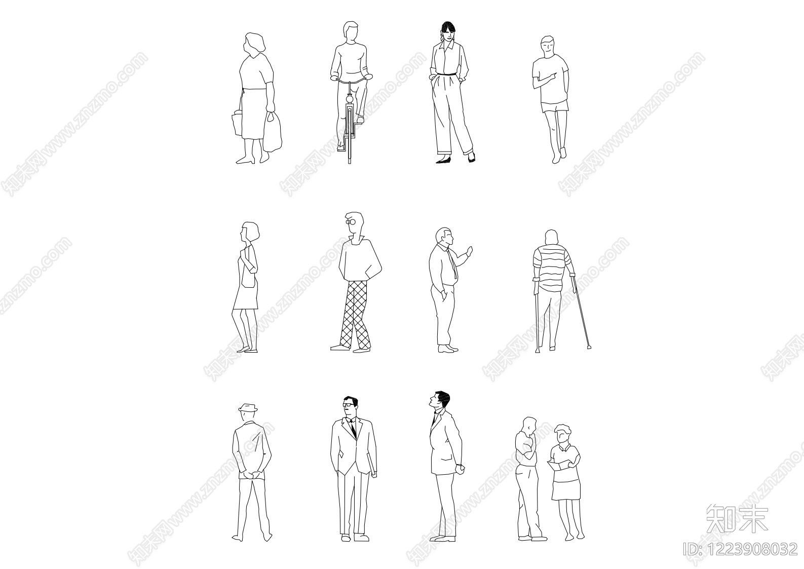 人物cad施工图下载【ID:1223908032】