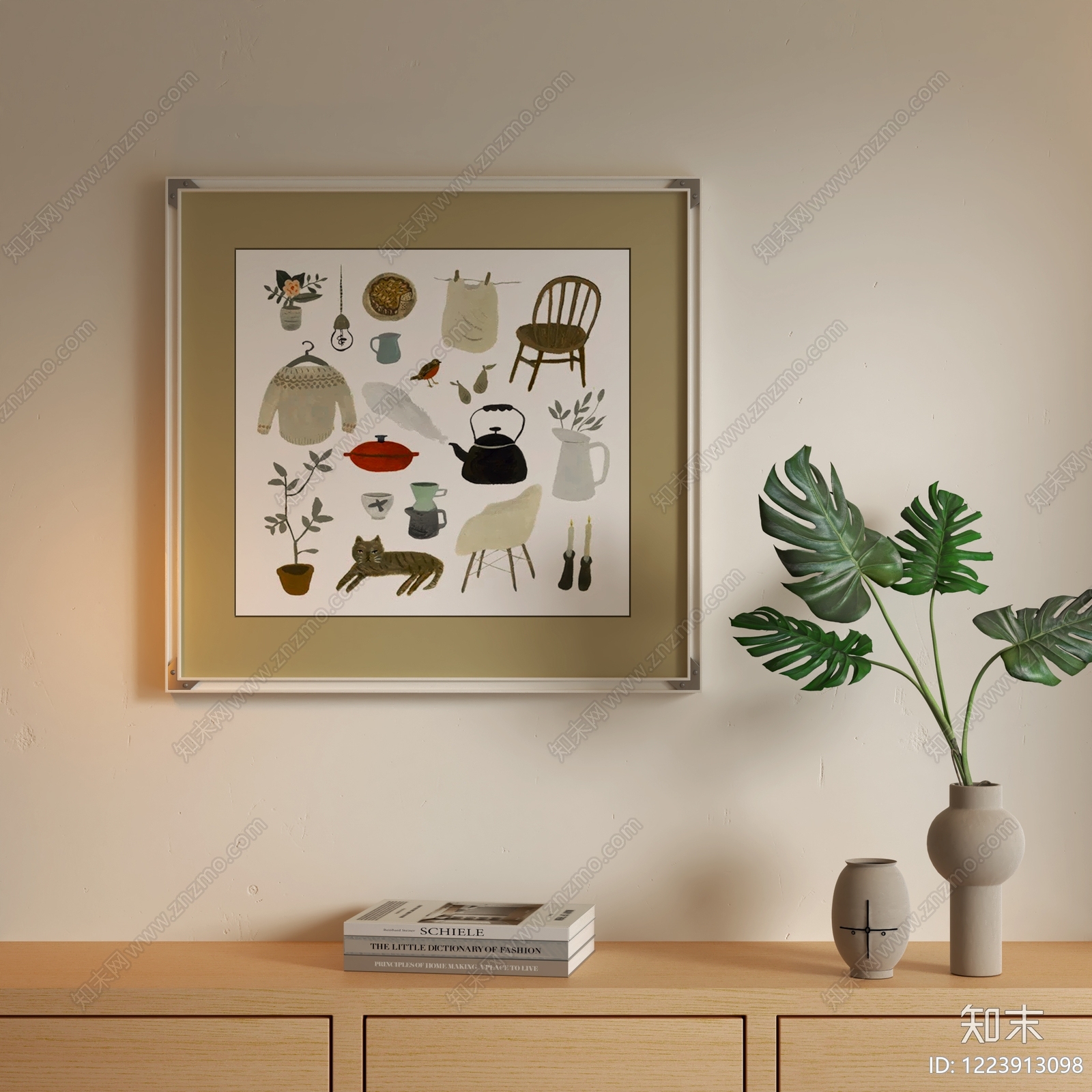 奶油风儿童挂画3D模型下载【ID:1223913098】
