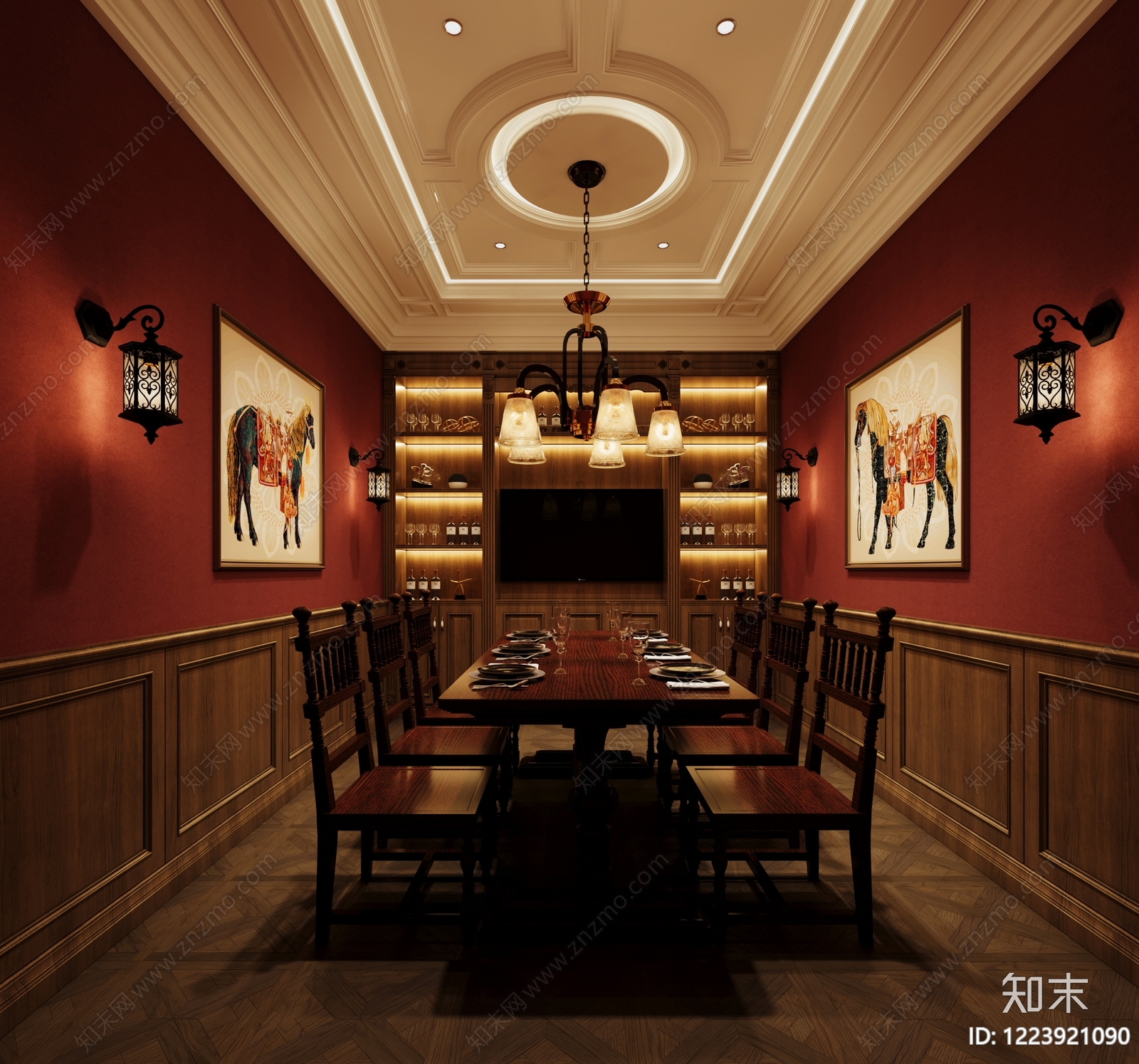 美式包厢3D模型下载【ID:1223921090】