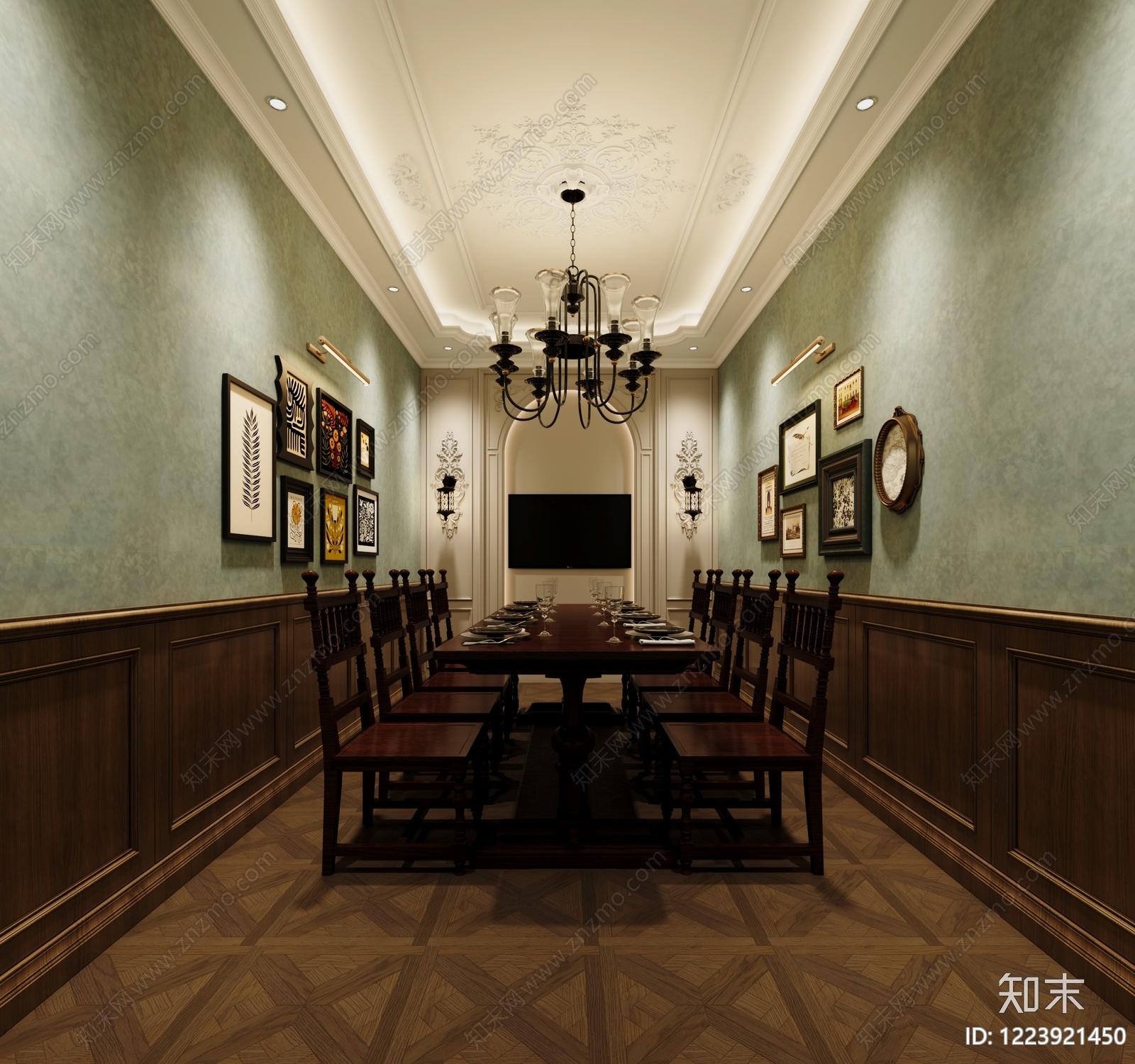 美式包厢3D模型下载【ID:1223921450】