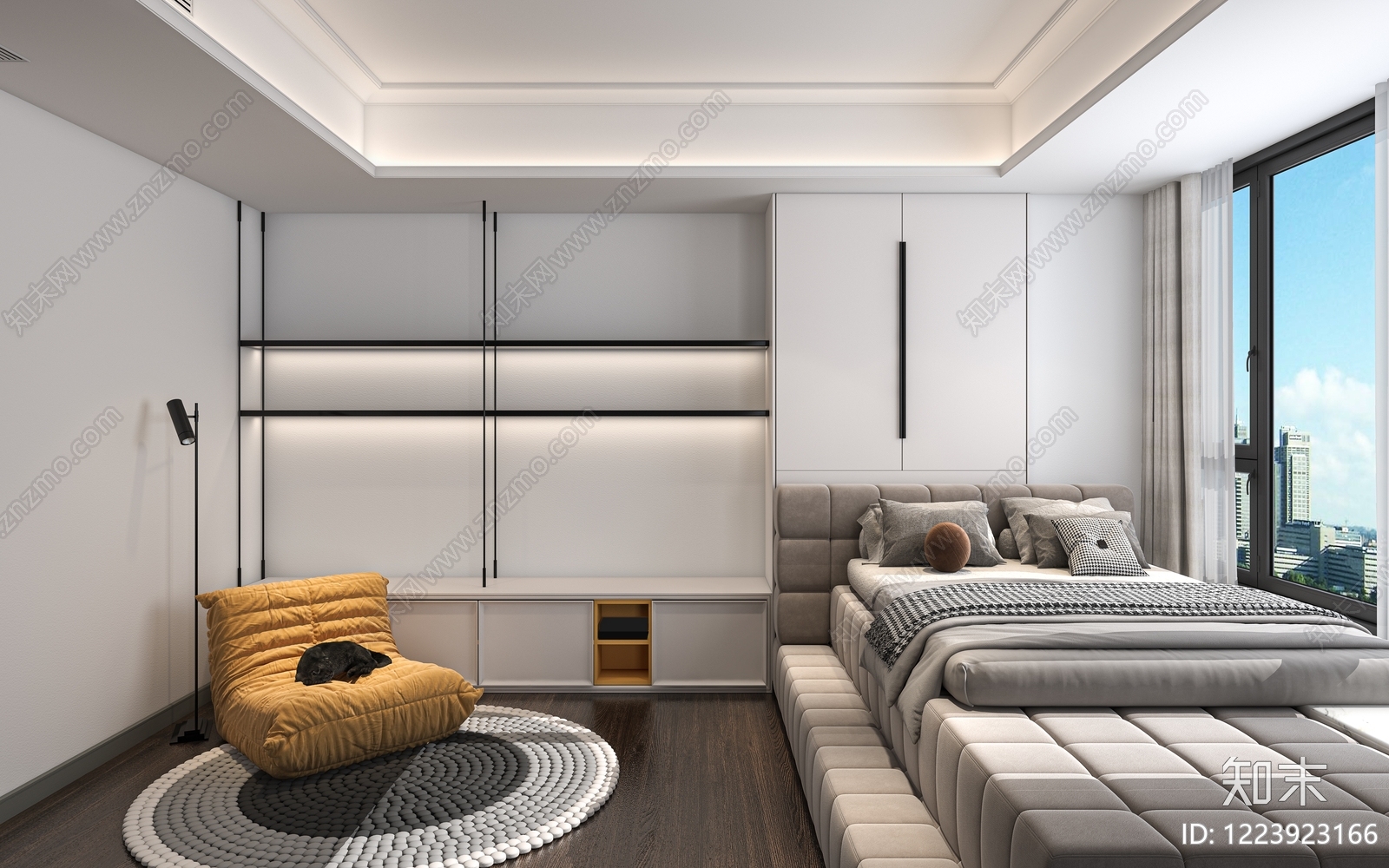 现代简约家居客厅3D模型下载【ID:1223923166】