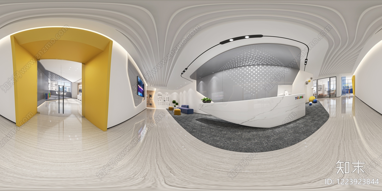 办公大厅3D模型下载【ID:1223923844】