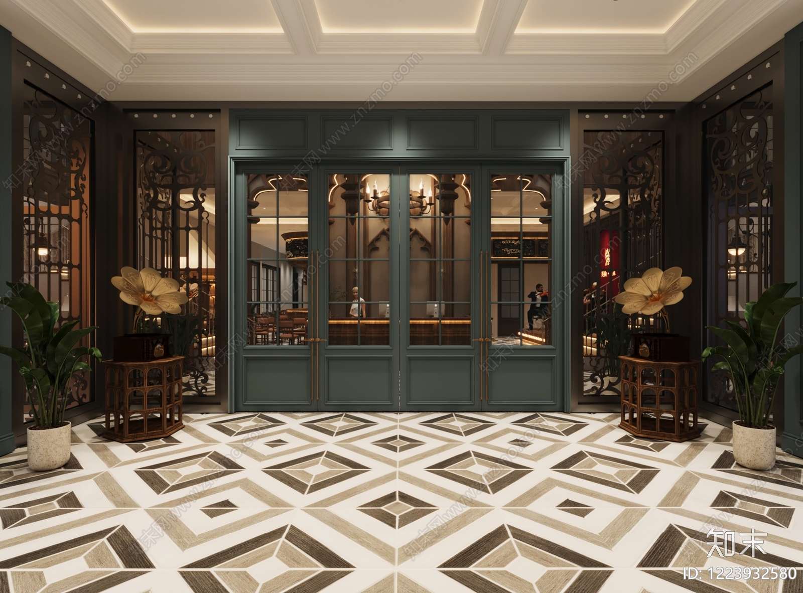 哥特式西餐厅3D模型下载【ID:1223932580】