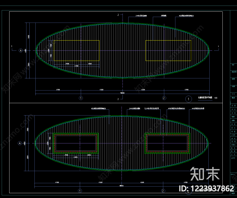 公园休憩廊亭cad施工图下载【ID:1223937862】