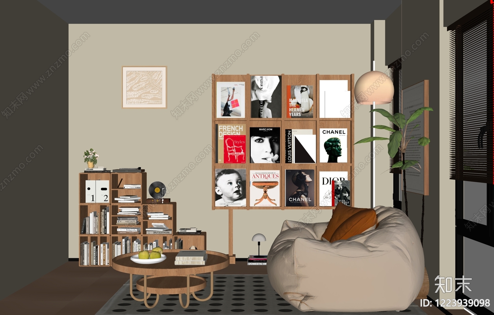 现代简约书架SU模型下载【ID:1223939098】