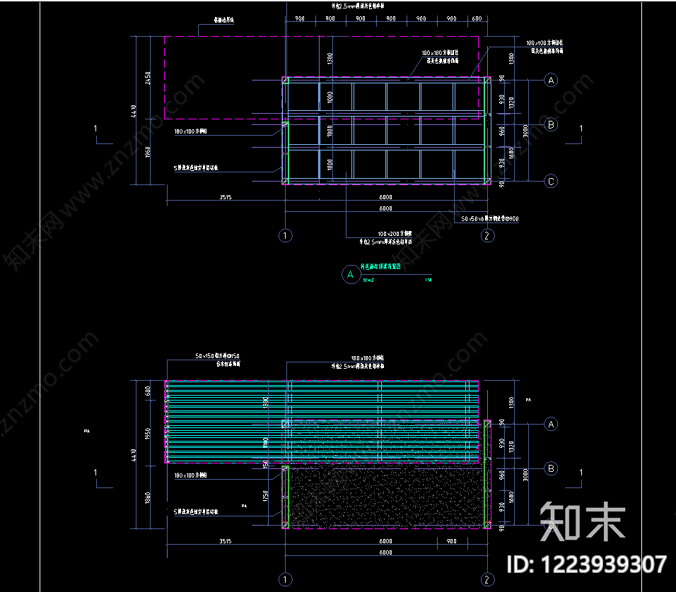 公园休憩廊亭cad施工图下载【ID:1223939307】