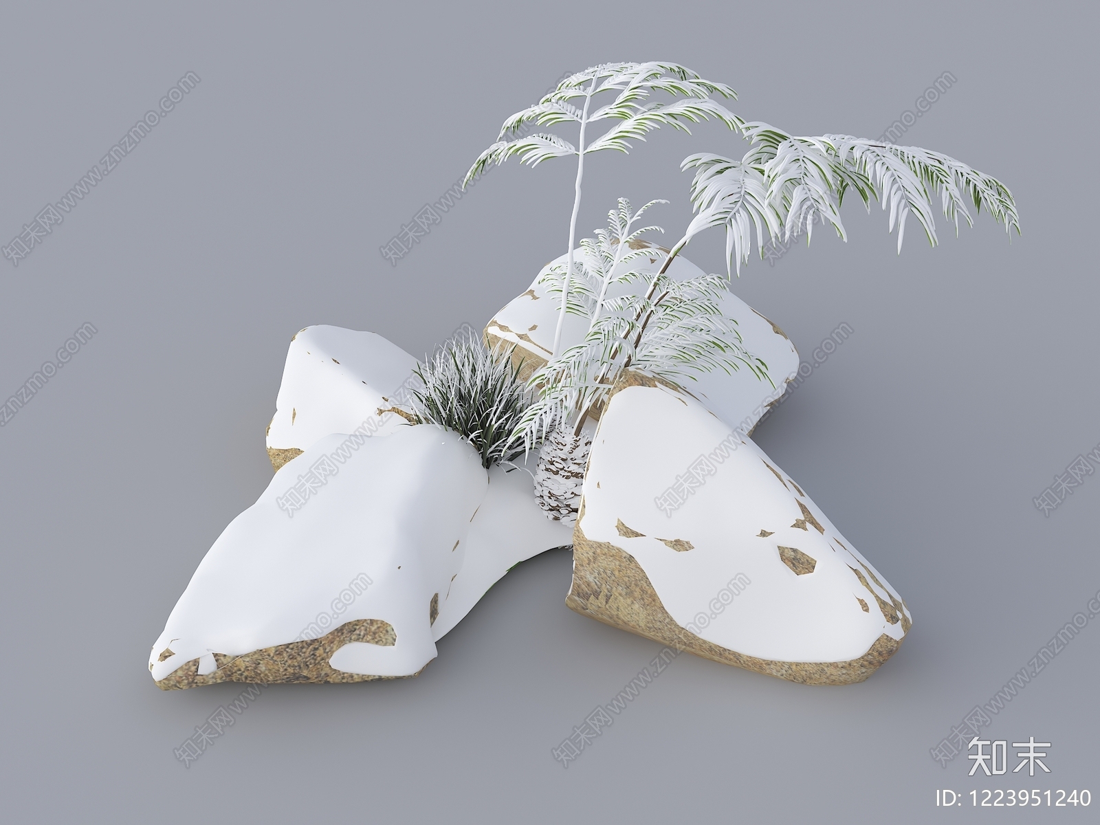极简景观石SU模型下载【ID:1223951240】