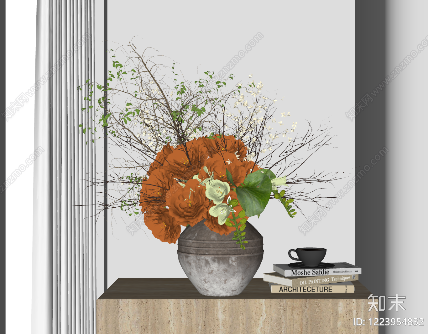 侘寂花瓶SU模型下载【ID:1223954832】
