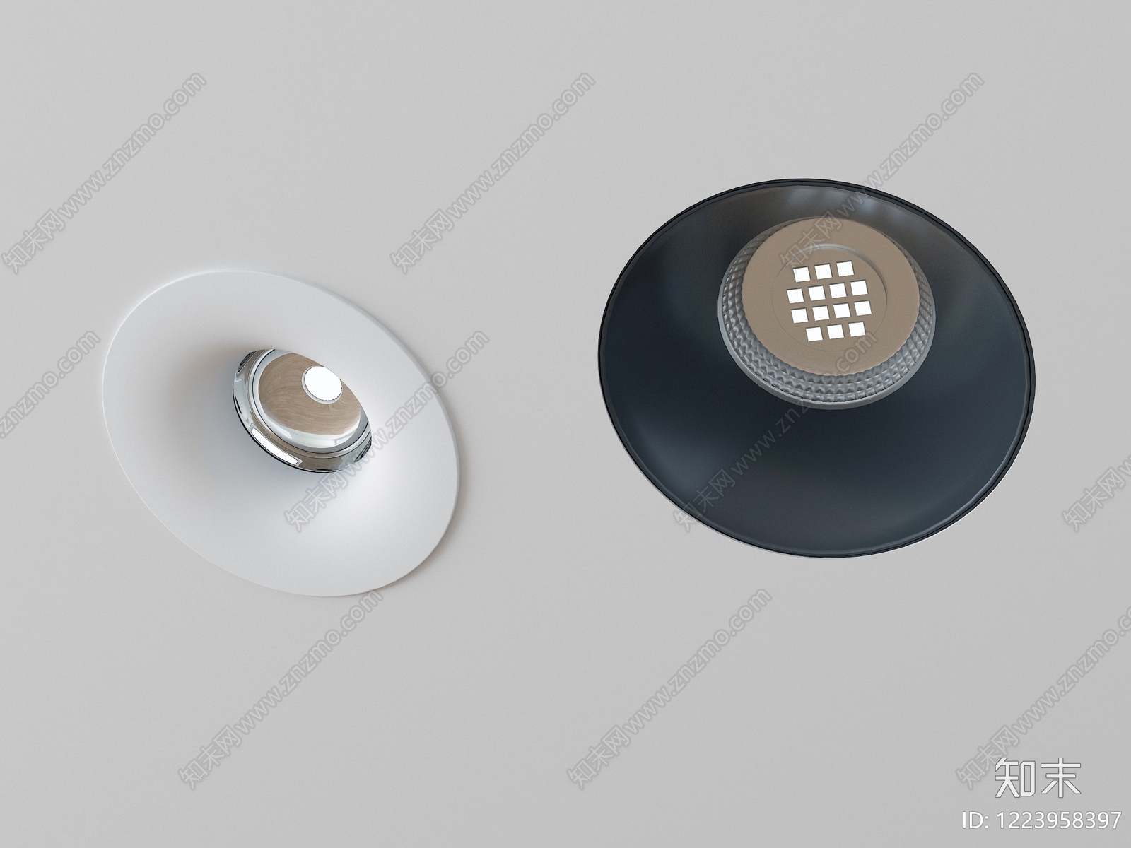 极简筒灯射灯组合3D模型下载【ID:1223958397】