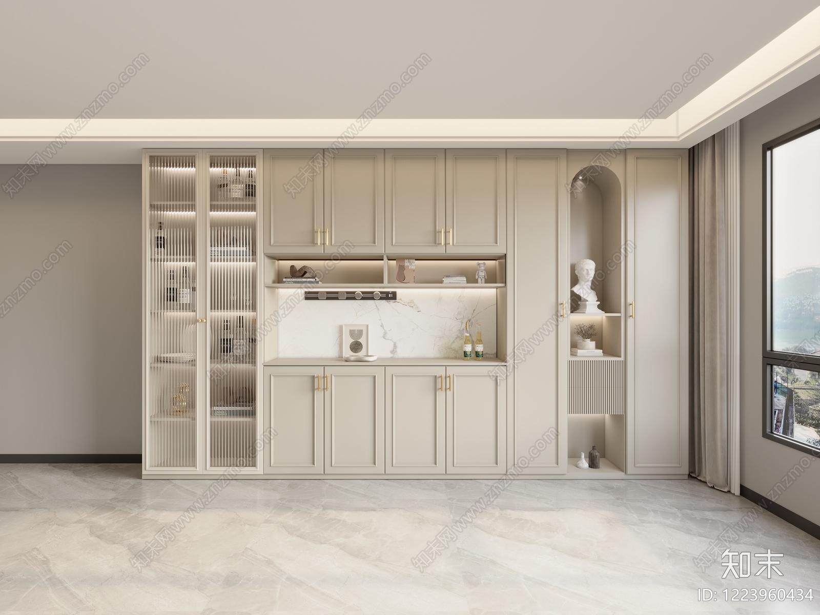 轻奢餐边柜3D模型下载【ID:1223960434】