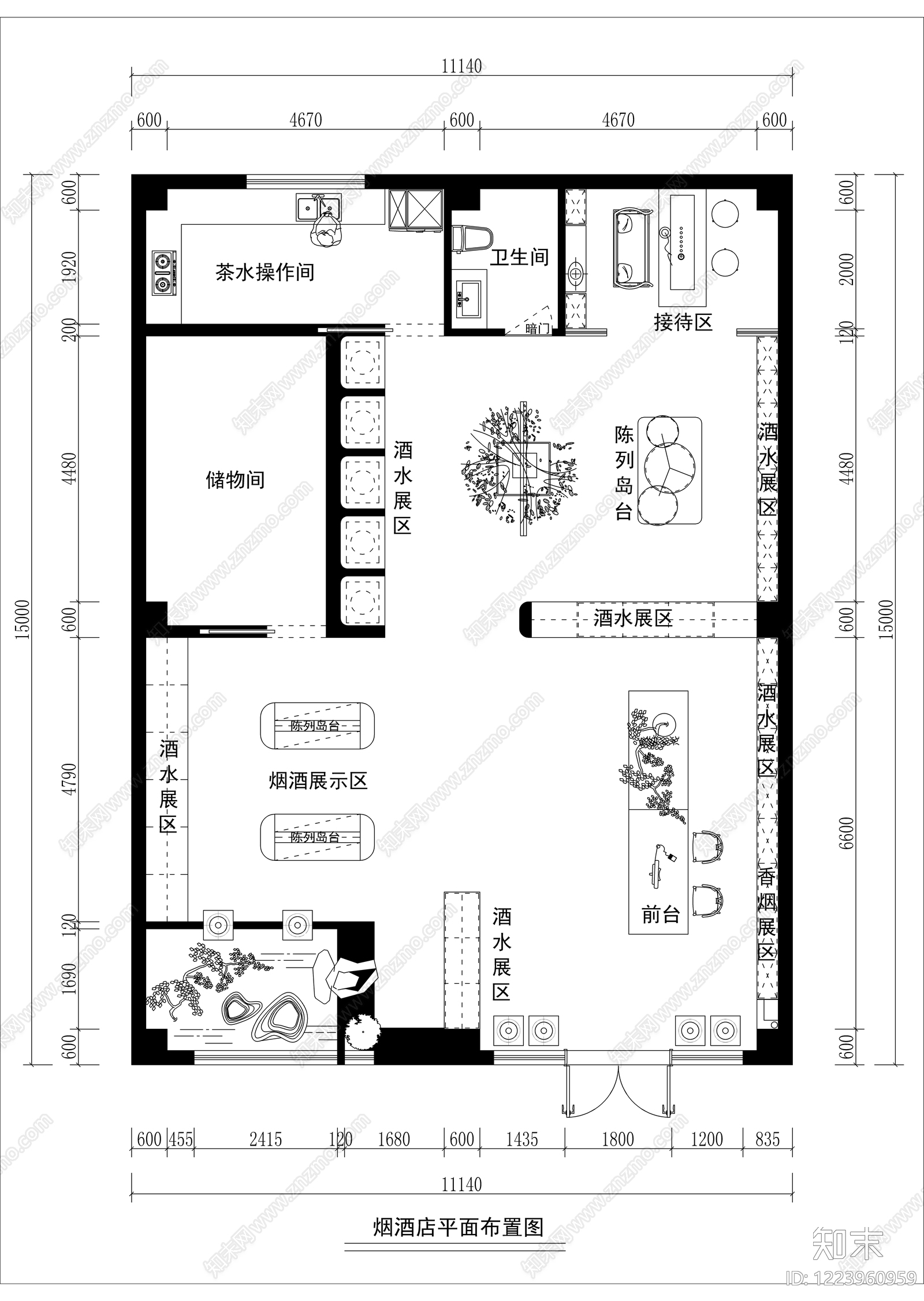 原木烟酒店CAD图纸