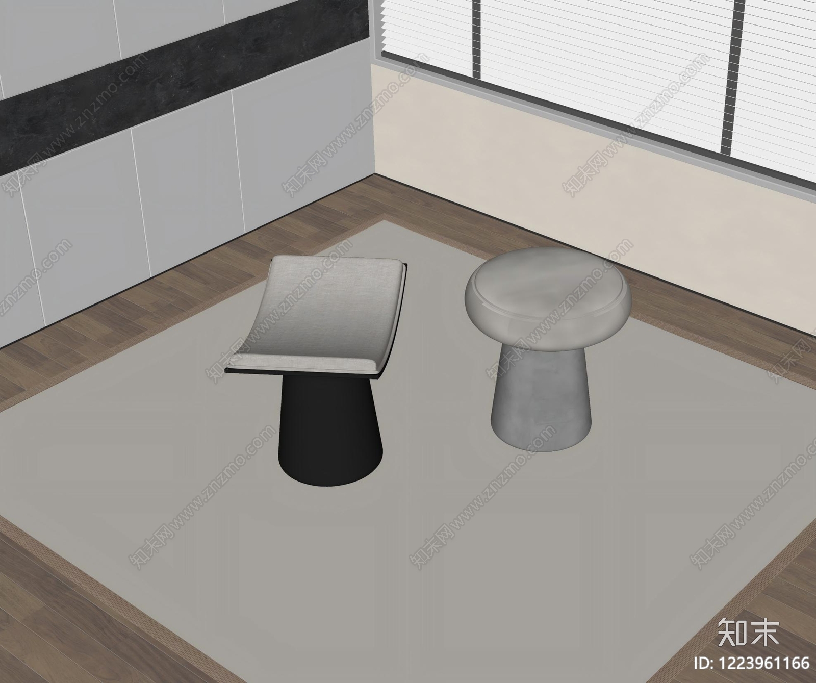 极简其他凳子SU模型下载【ID:1223961166】