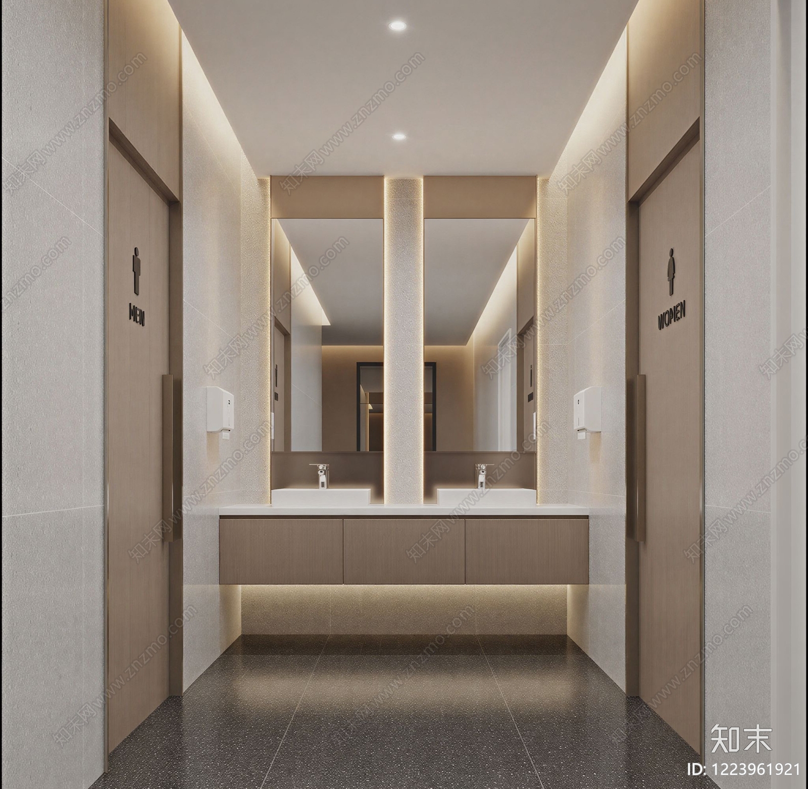 现代简约公共卫生间SU模型下载【ID:1223961921】