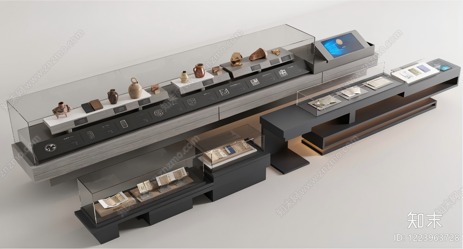 极简展示台SU模型草图