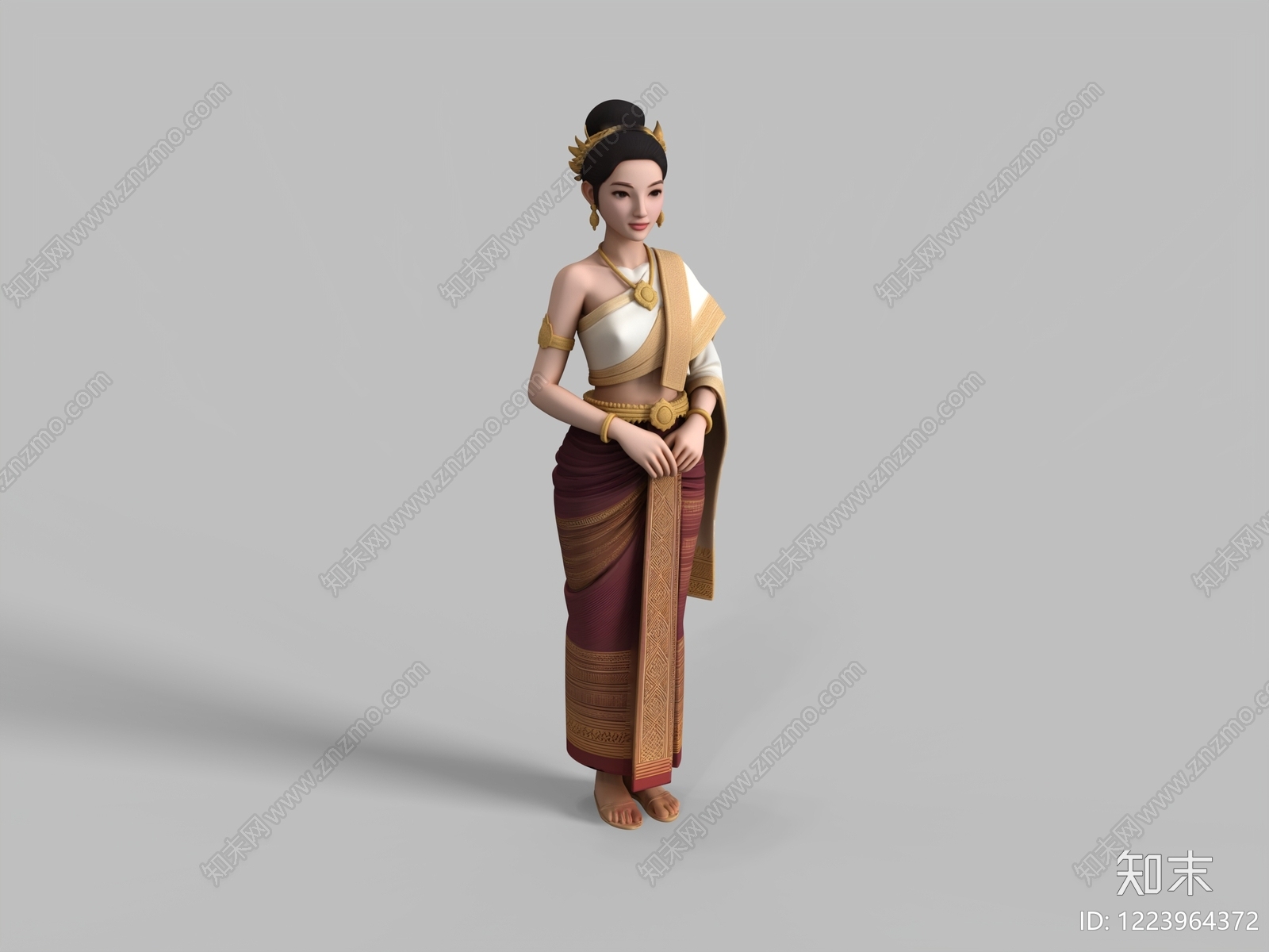 中式虚拟人物SU模型下载【ID:1223964372】